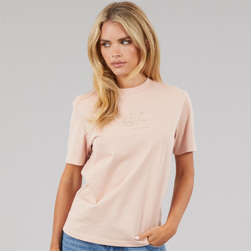 Calvin Klein Jeans Womens Classic Foil Mono T-Shirt Tuscan Wind - Image 3