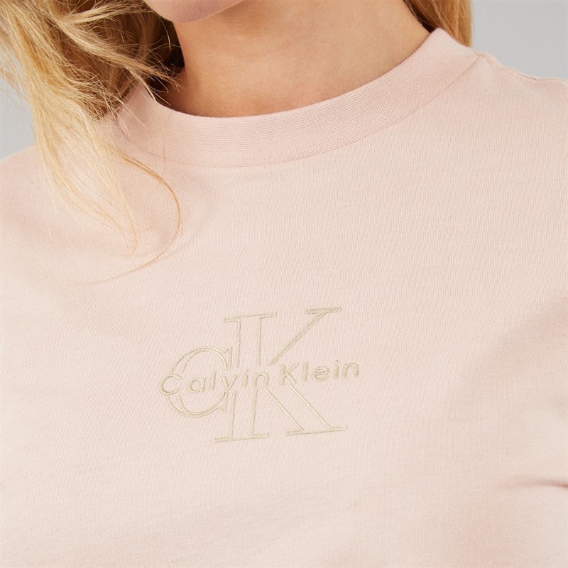 Calvin Klein Jeans Womens Classic Foil Mono T-Shirt Tuscan Wind - Image 5