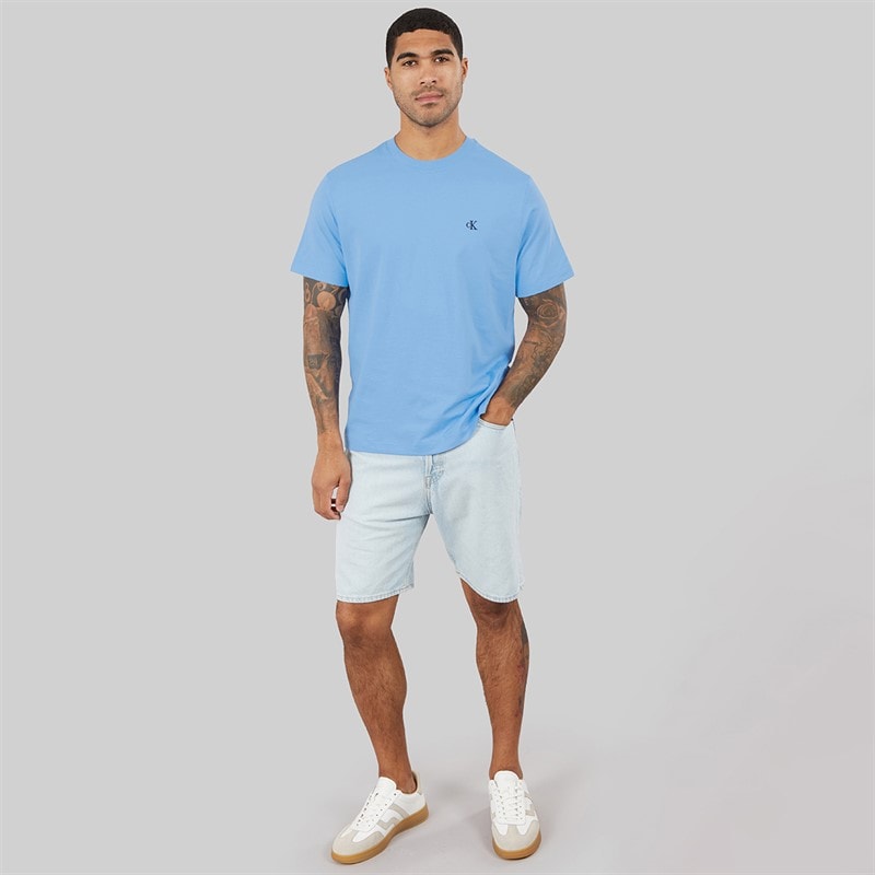 Calvin Klein Jeans Mens Relaxed Fit Monogram T-Shirt Blue Descent - Image 4