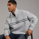Calvin Klein Jeans Mens Cotton Spacer Relaxed Half Zip Sweatshirt Heroic Grey Heather