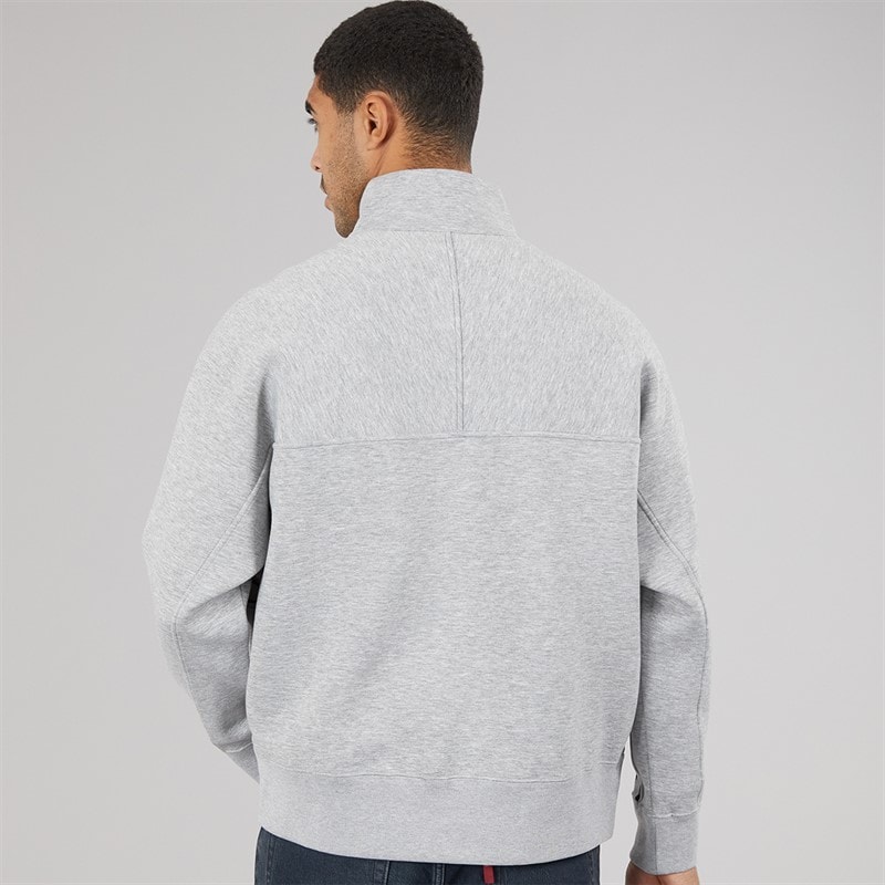 Calvin Klein Jeans Mens Cotton Spacer Relaxed Half Zip Sweatshirt Heroic Grey Heather - Image 3