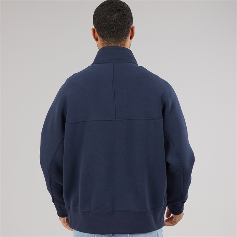 Calvin Klein Jeans Mens Cotton Spacer Relaxed Half Zip Sweatshirt Dark Sapphire - Image 2