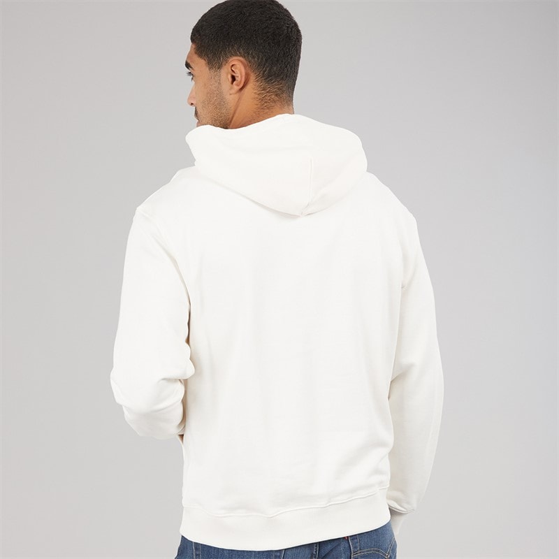 Calvin Klein Jeans Mens Graphic Logo Hoodie White Greige - Image 2