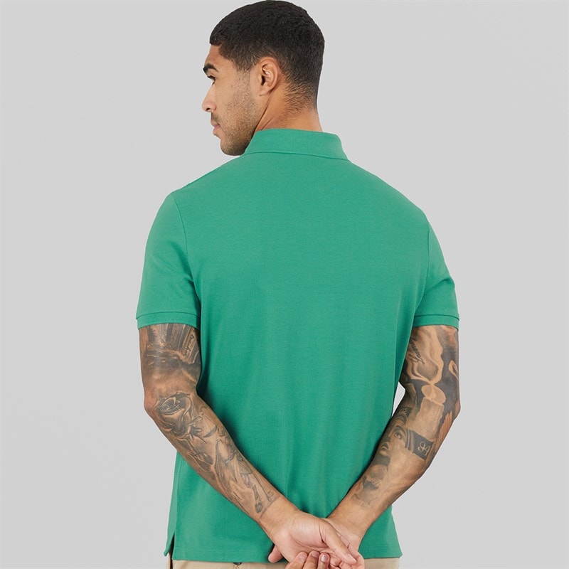 Calvin Klein Jeans Mens Short Sleeve Monogram Pique Polo Shirt Wild Green - Image 2
