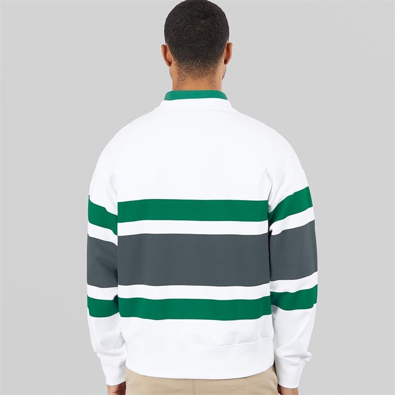 Calvin Klein Jeans Mens Premium Block Stripe Sweatshirt Bright White - Image 2