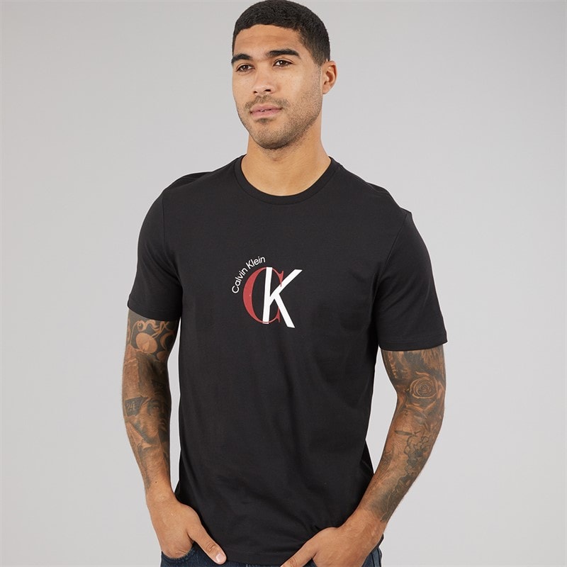 Calvin Klein Jeans Mens CKJ Logo Graphic T-Shirt Black - Image 1