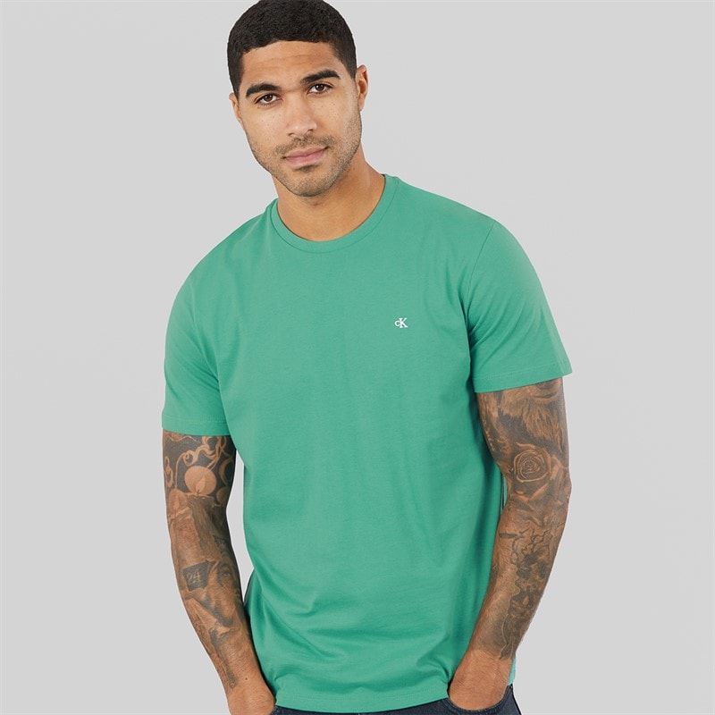 Calvin Klein Jeans Mens Classic Monogram Logo T-Shirt Wild Green - Image 1