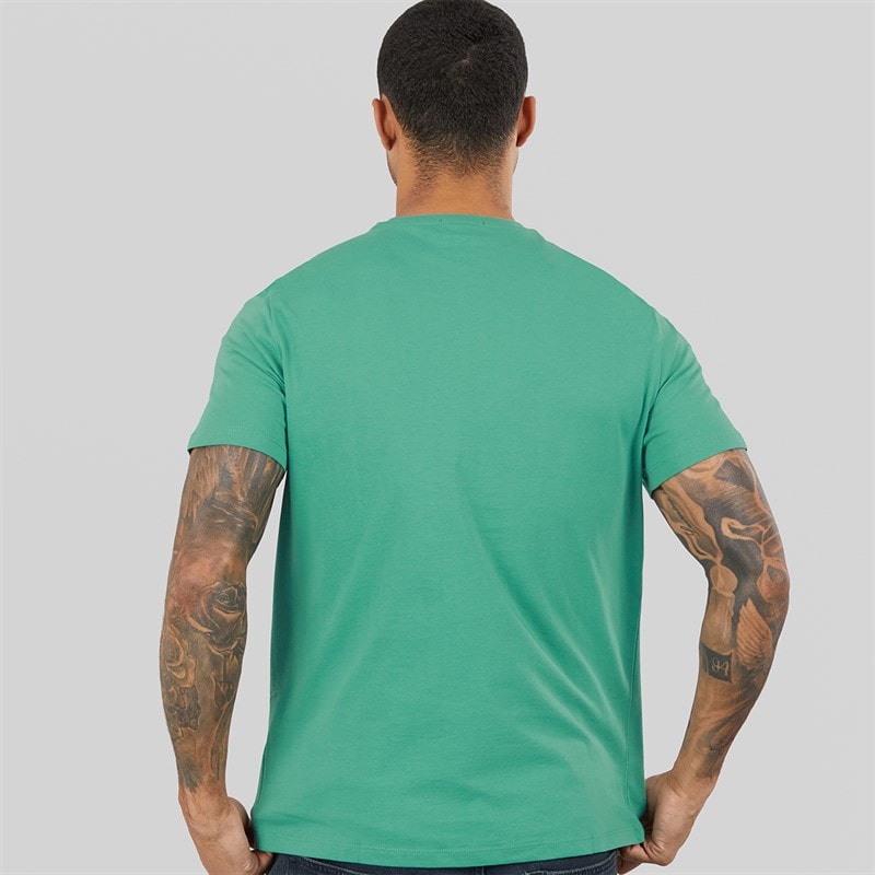 Calvin Klein Jeans Mens Classic Monogram Logo T-Shirt Wild Green - Image 2