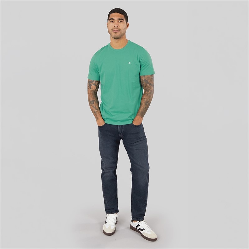 Calvin Klein Jeans Mens Classic Monogram Logo T-Shirt Wild Green - Image 4