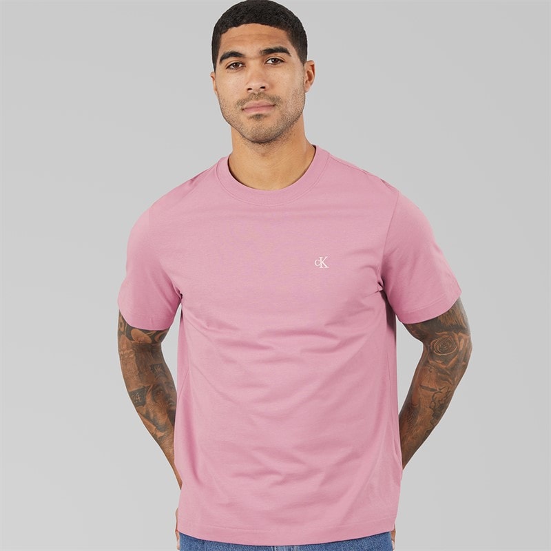 Calvin Klein Jeans Mens Easy Monogram T-Shirt Orchid Haze - Image 1