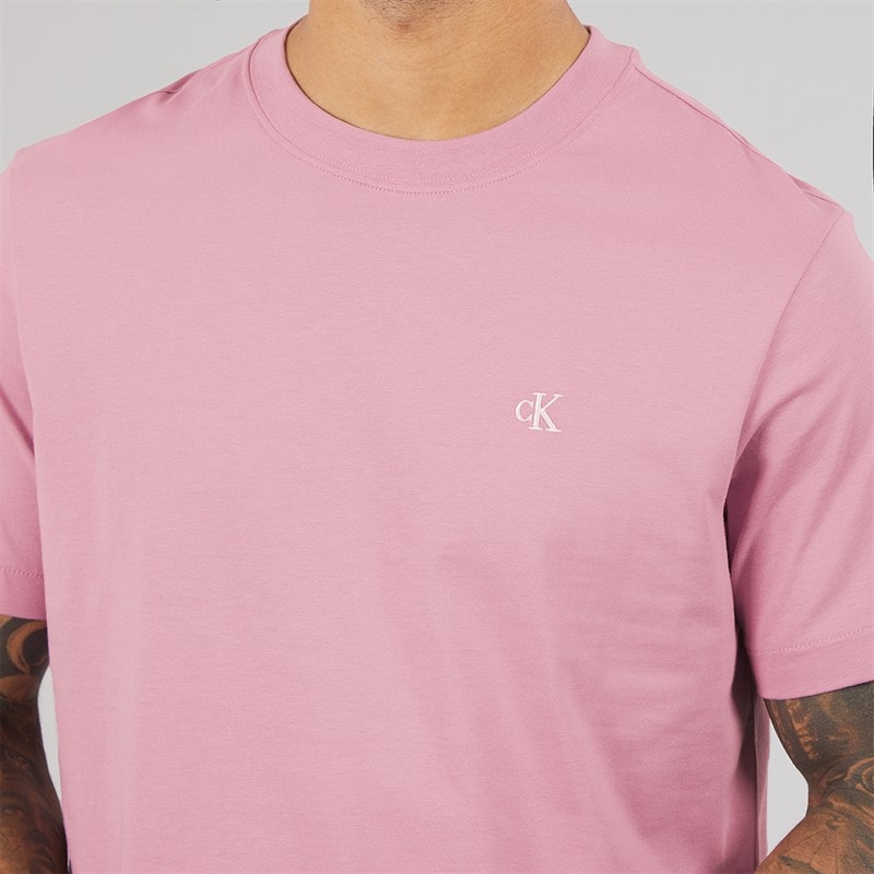 Calvin Klein Jeans Mens Easy Monogram T-Shirt Orchid Haze - Image 3