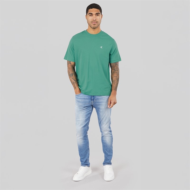 Calvin Klein Jeans Mens Easy Monogram T-Shirt Wild Green - Image 4