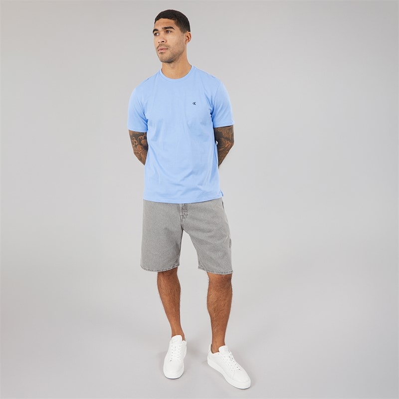 Calvin Klein Jeans Mens Classic Monogram Logo T-Shirt Blue Descent - Image 4