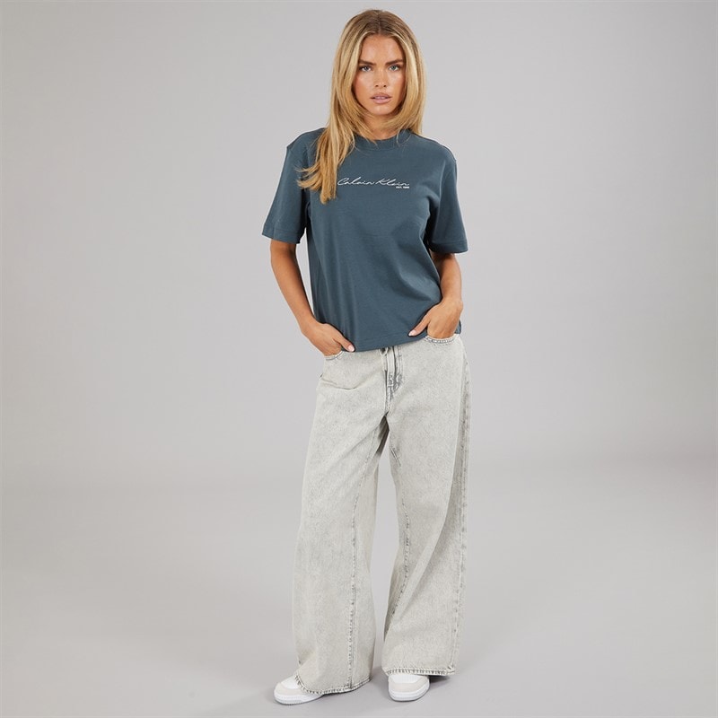 Calvin Klein Jeans Womens Boxy T-Shirt Biloxi Blues - Image 3