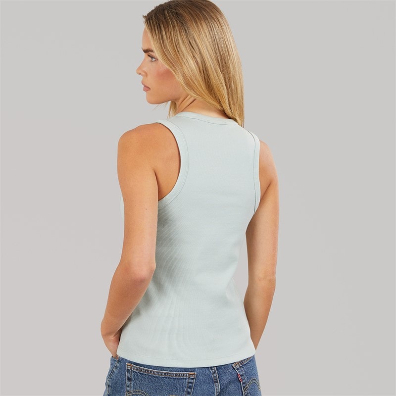 Calvin Klein Jeans Womens Rib Vest Pale Meadow - Image 2