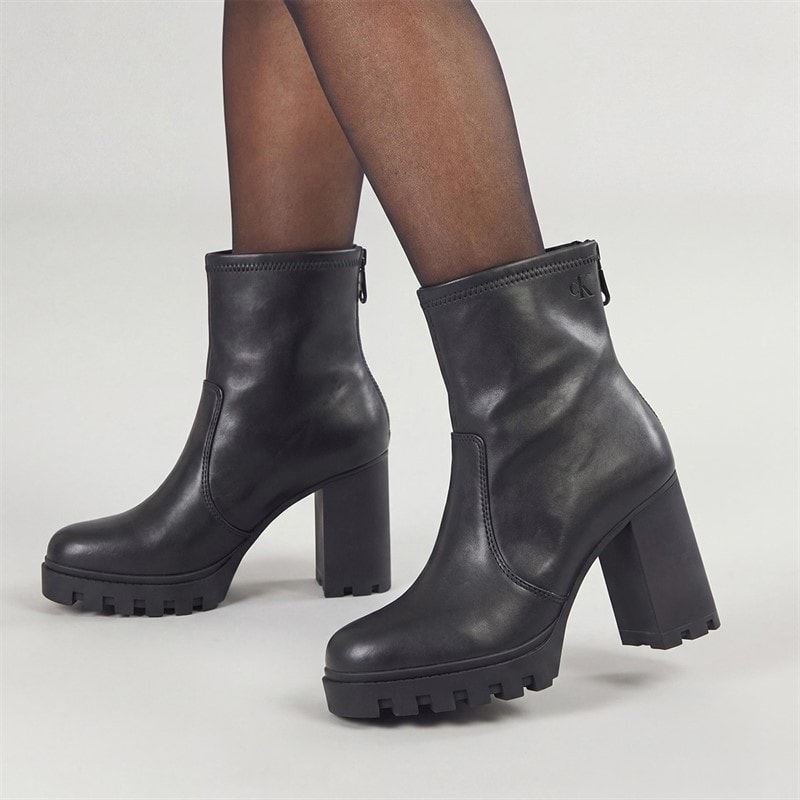 Calvin Klein Jeans Womens Heel Platform Boots Triple Black