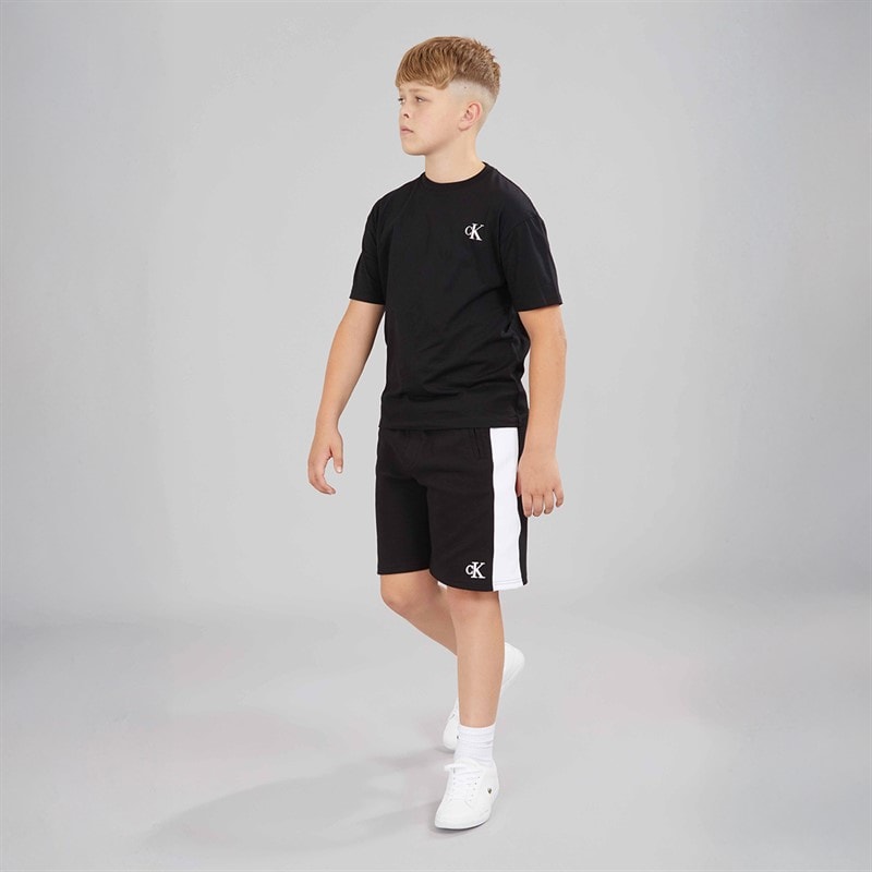 Calvin Klein Jeans Boys Colourblock Relaxed Shorts Black - Image 3