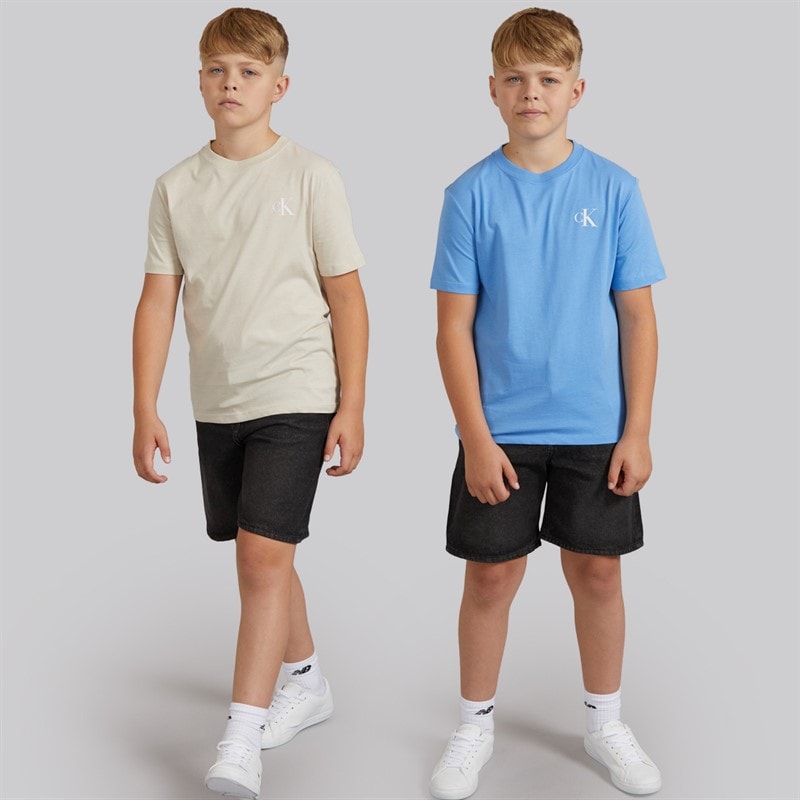 Calvin Klein Jeans Boys Two Pack T-Shirts Oatmeal - Image 4
