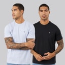 Calvin Klein Jeans Mens Two Pack Classic Monogram T-Shirts Black/Casual Blue