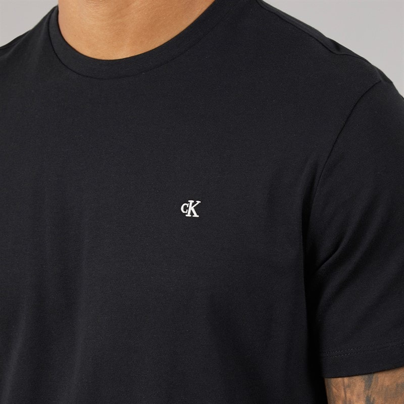 Calvin Klein Jeans Mens Two Pack Classic Monogram T-Shirts Black/Casual Blue - Image 3