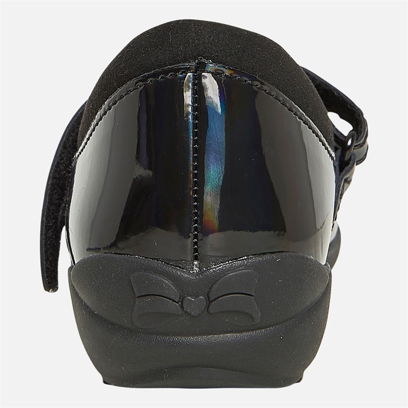 Clarks Girls Vibrant Trail E-Fit Mary Jane Shoes Black Patent - Image 3
