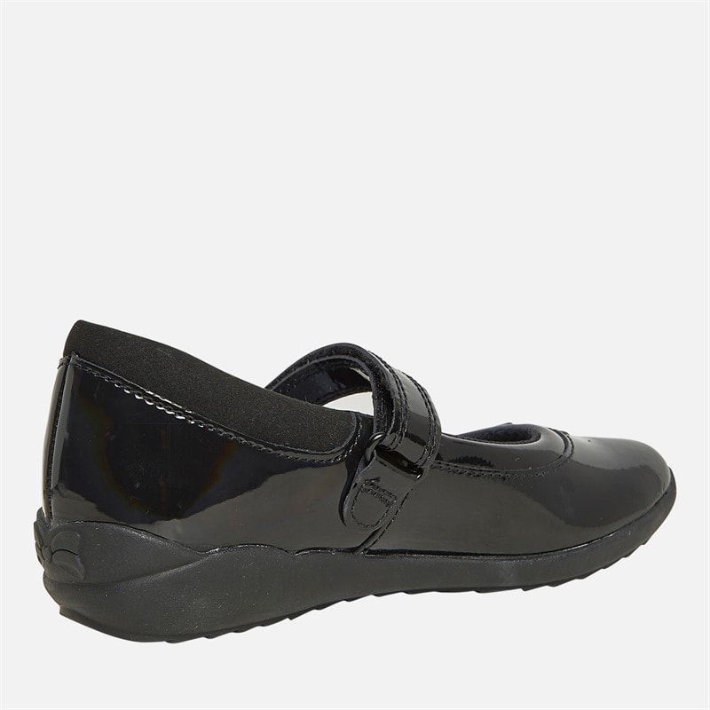 Clarks Girls Vibrant Trail E-Fit Mary Jane Shoes Black Patent - Image 5