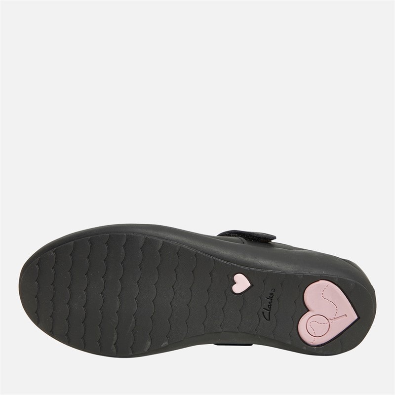 Clarks Girls Vibrant Trail F-Fit Mary Jane Shoes Black - Image 2