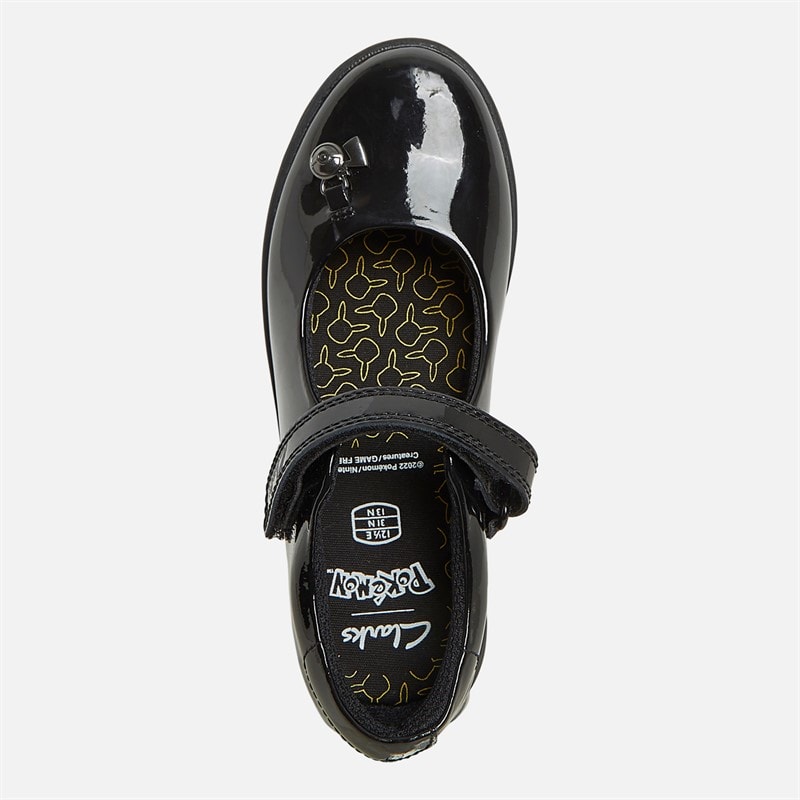 Clarks Infant Girls Etch Mist Pokemon E-Fit Mary Jane Shoes Black - Image 4
