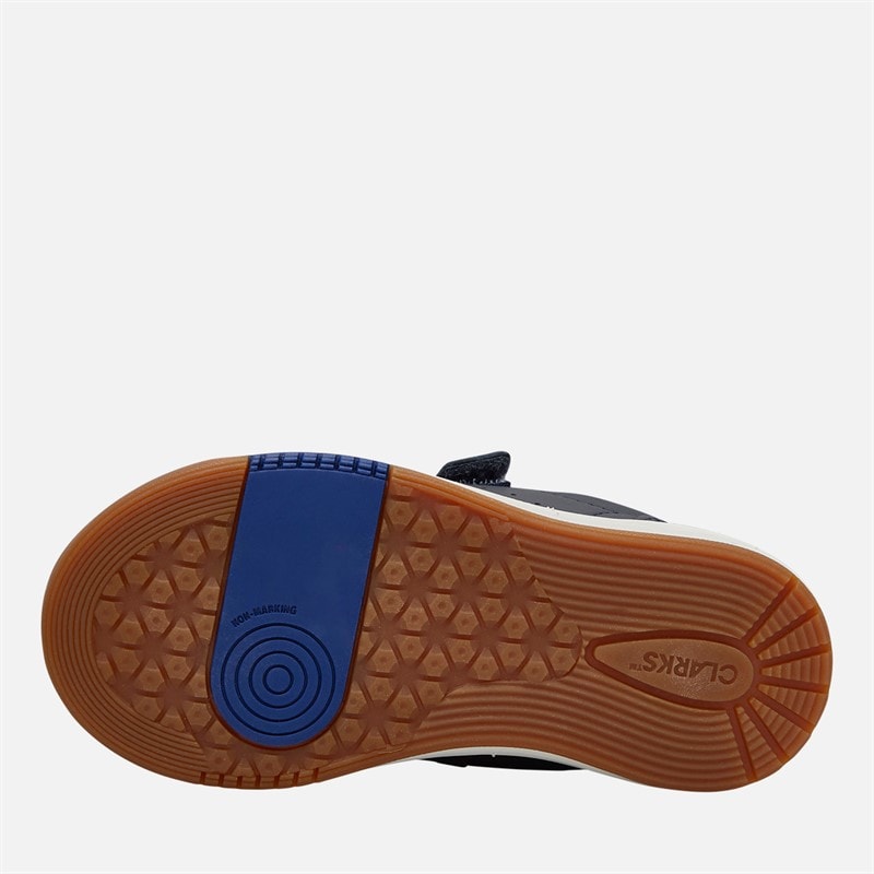 Clarks Infant Boys Wide Fit Urban Solo Trainers Navy - Image 2