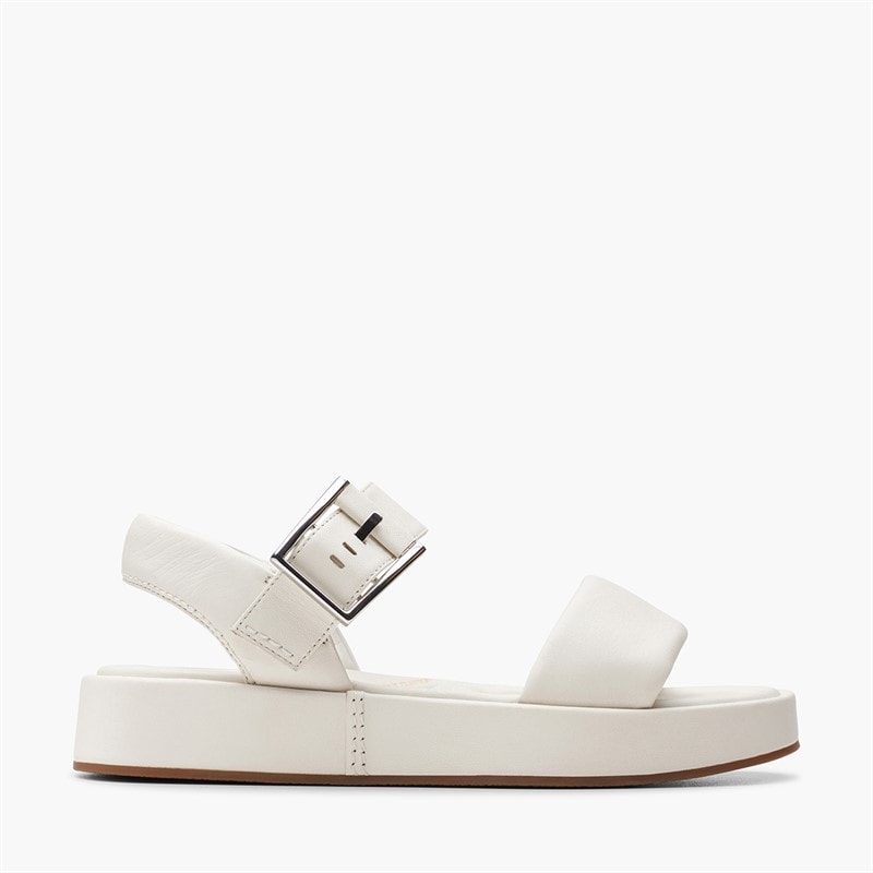 Clarks Womens Alda D-Fit Strap Sandals Off White - Image 1