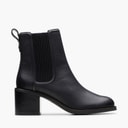 Clarks Womens Chamberly D-Fit Heeled Chelsea Boots Black
