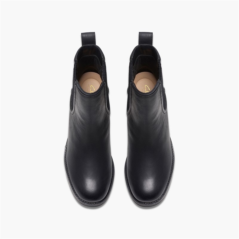 Clarks Womens Chamberly D-Fit Heeled Chelsea Boots Black - Image 4
