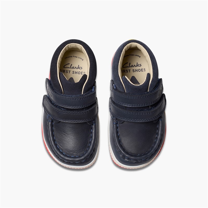 Clarks Infant Boys Noodle F-Fit Play Boots Navy - Image 4