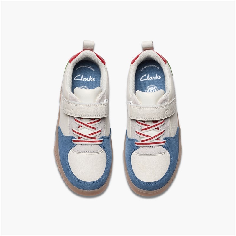 Clarks Boys Olo Vibe G-Fit Trainers White/Black - Image 4