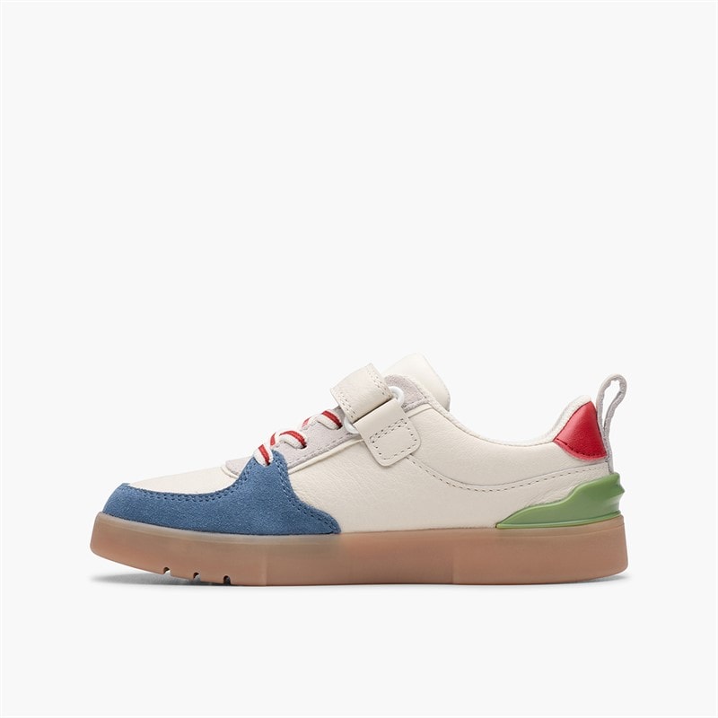 Clarks Boys Olo Vibe G-Fit Trainers White/Black - Image 5