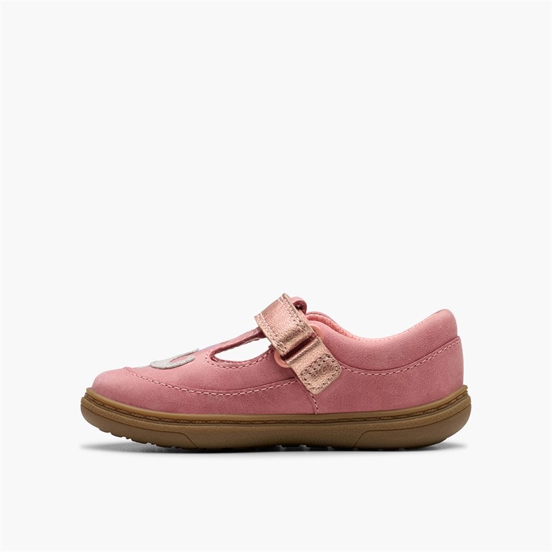 Clarks Infant Girls Flash Hats F-Fit T-Bar Shoes Pink - Image 5