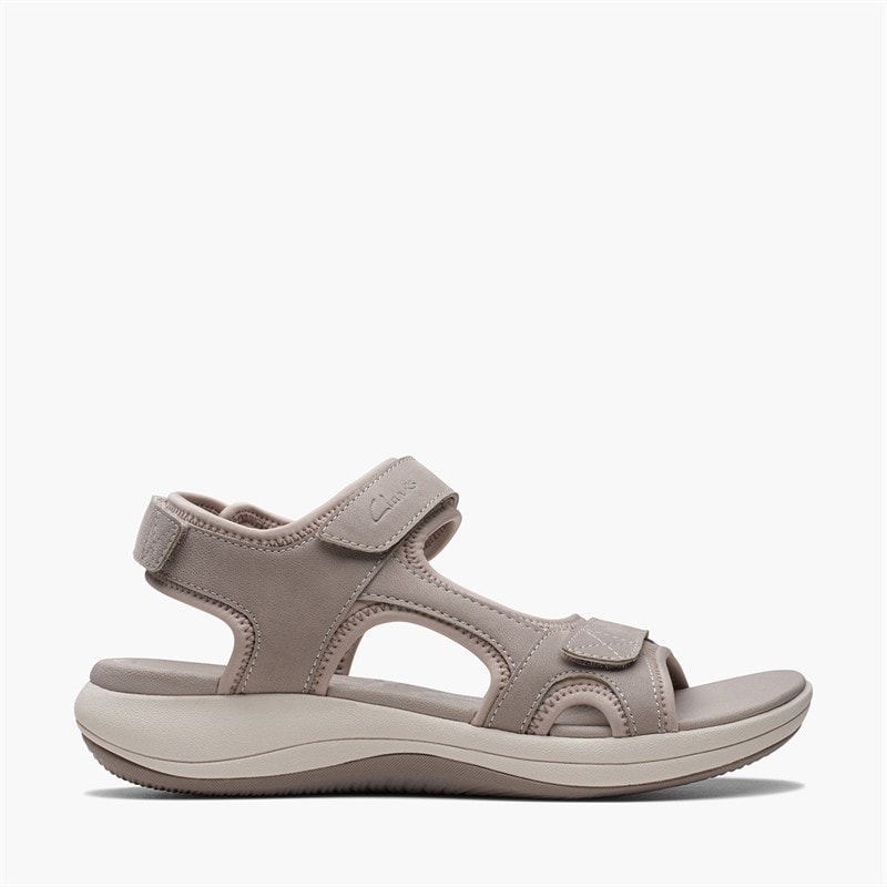 Clarks Womens Mira Bay D-Fit Sandals Stone - Image 1