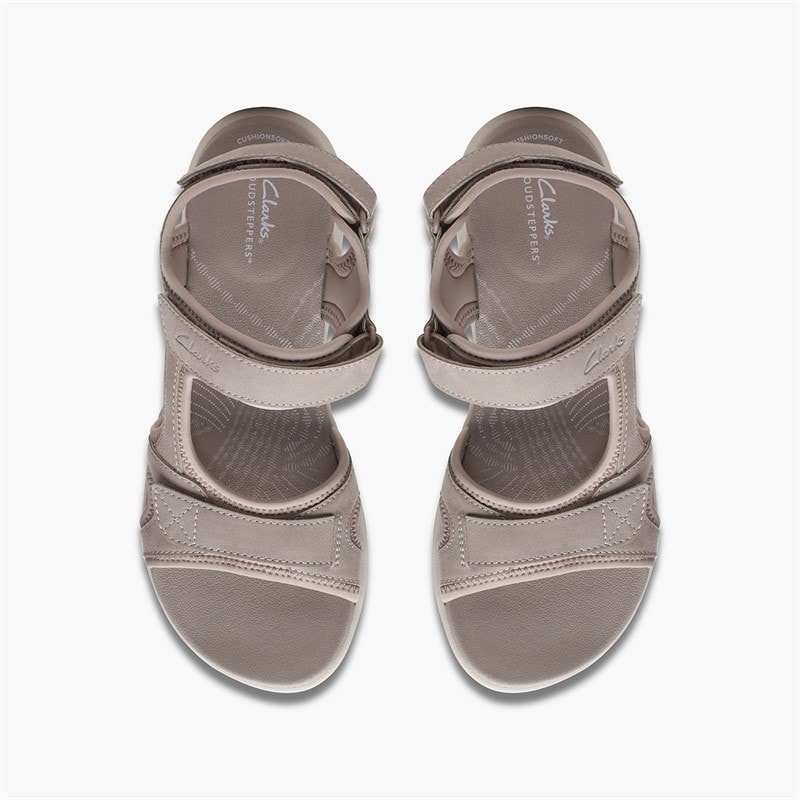 Clarks Womens Mira Bay D-Fit Sandals Stone - Image 4