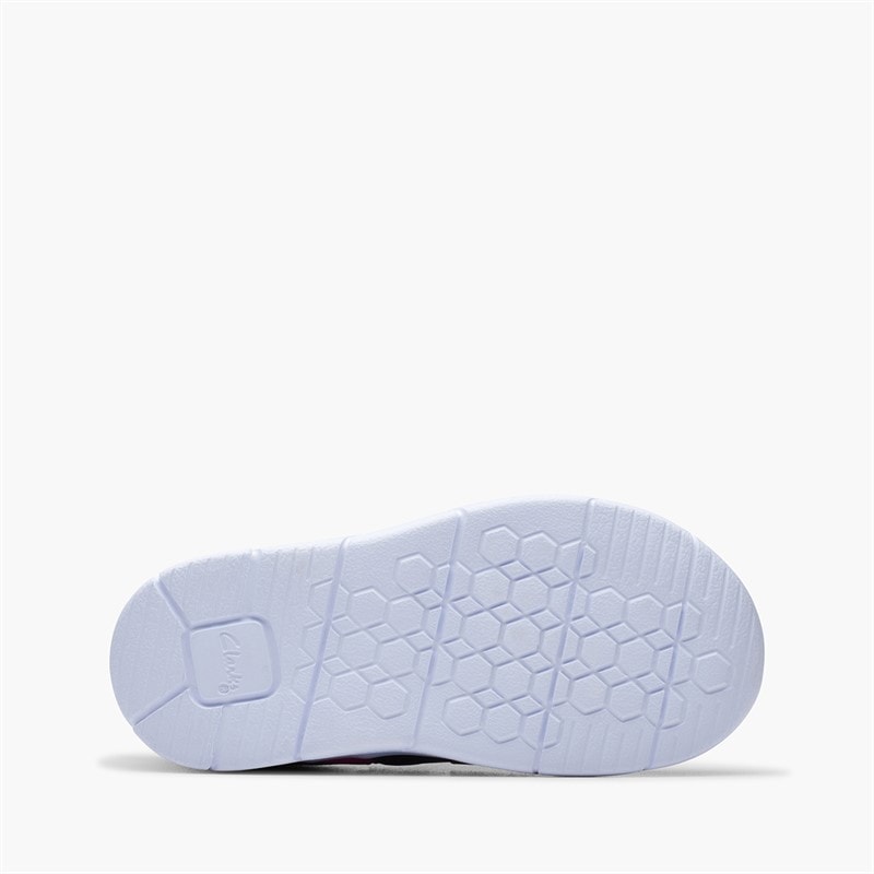 Clarks Girls Ath Shimmer Trainers Purple - Image 2
