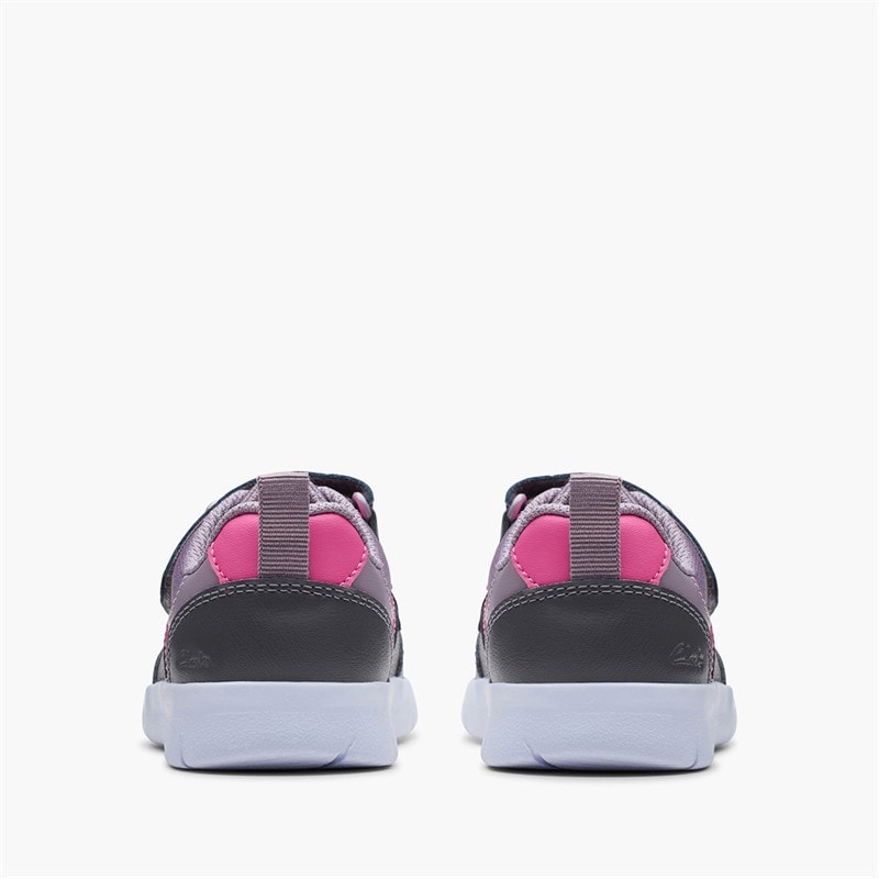 Clarks Girls Ath Shimmer Trainers Purple - Image 3