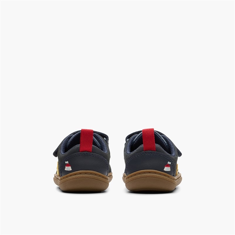 Clarks Infant Boys Flash Brill F-Fit Trainers Navy - Image 3