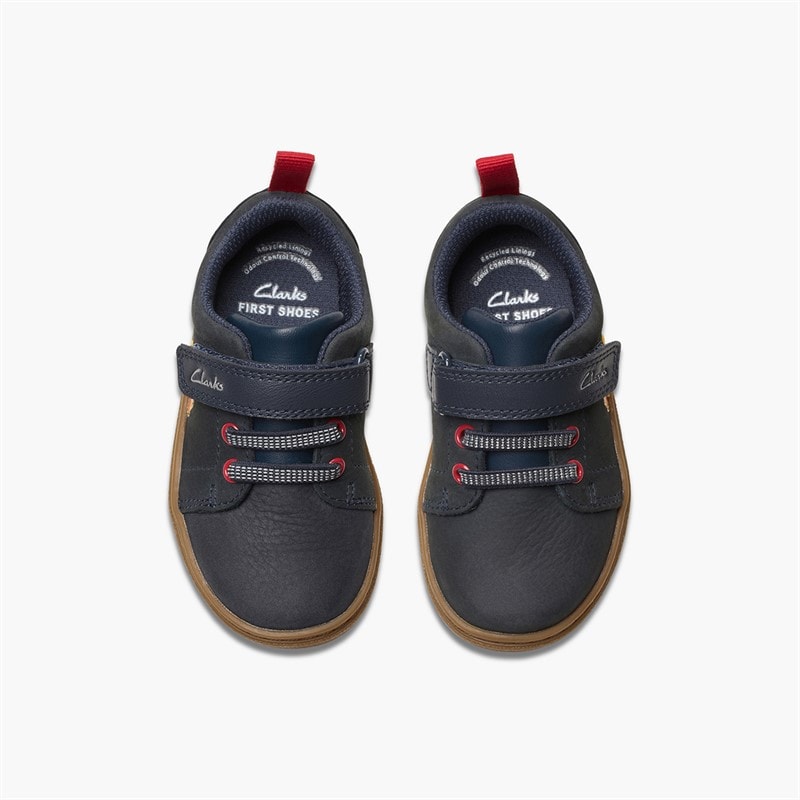 Clarks Infant Boys Flash Brill F-Fit Trainers Navy - Image 4