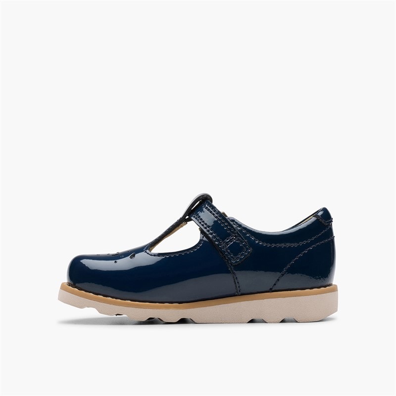 Clarks Infant Girls Crown Print F-Fit T-Bar Shoes Navy - Image 5