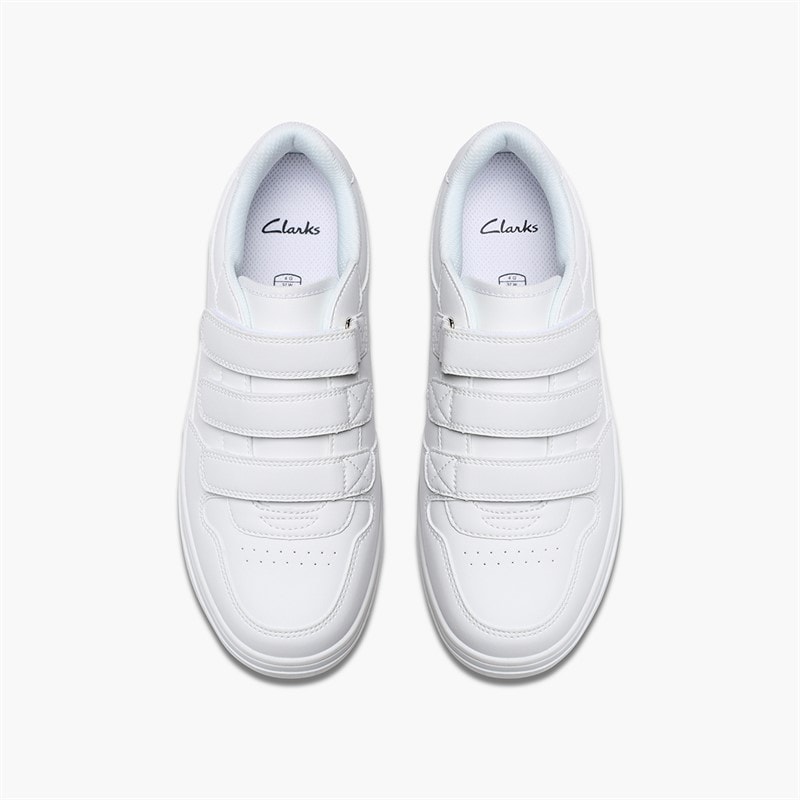 Clarks Junior Canyon Sky G-Fit Trainers White Mono - Image 4