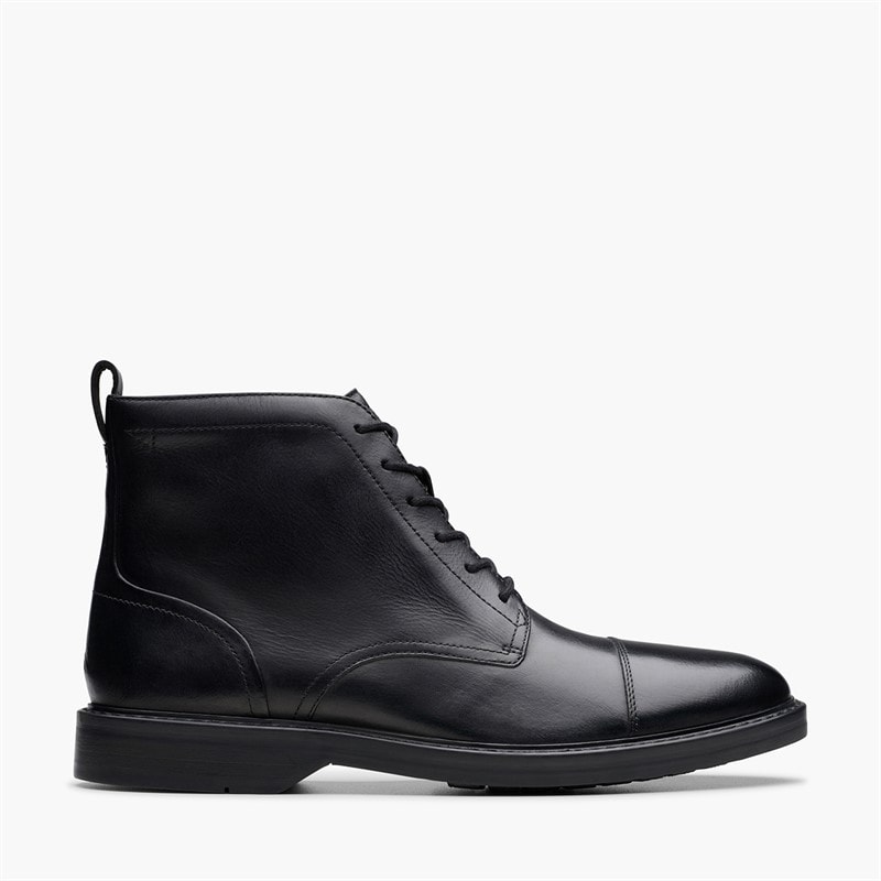 Clarks Mens Aldwin Cap G-Fit Boots Black