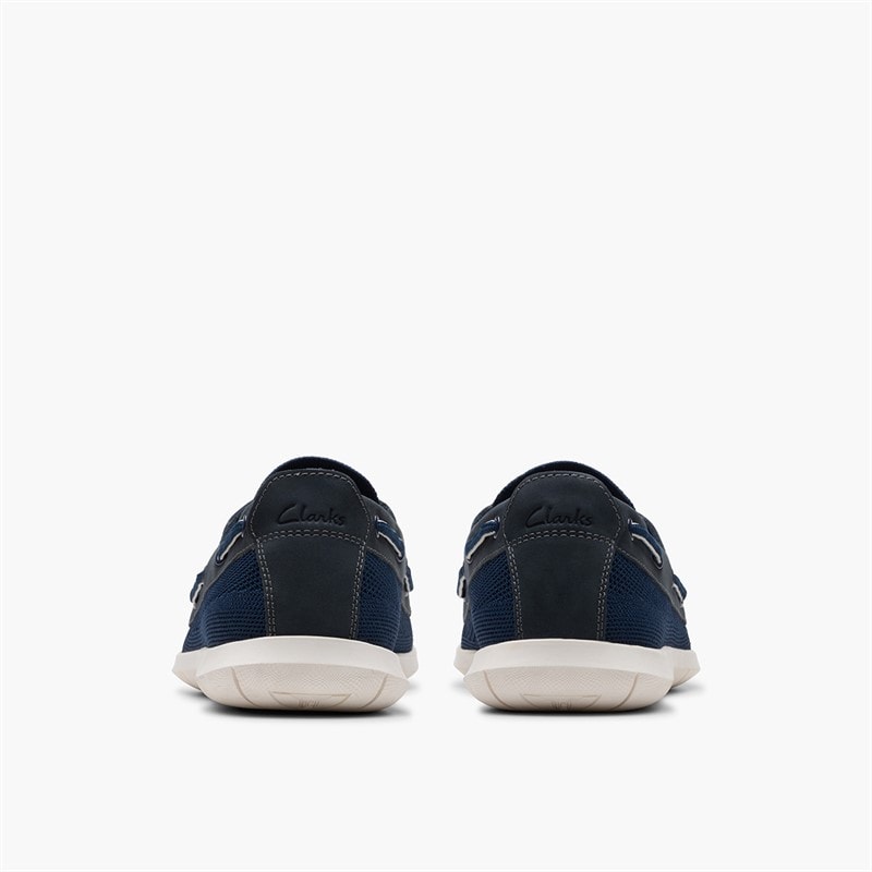 Clarks Mens Flexway Tie G-Fit Boat Shoes Navy - Image 3