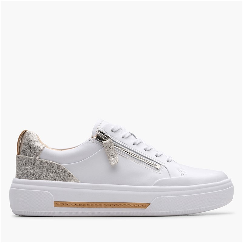 Clarks Womens Hollyhock D-Fit Zip Trainers Silver