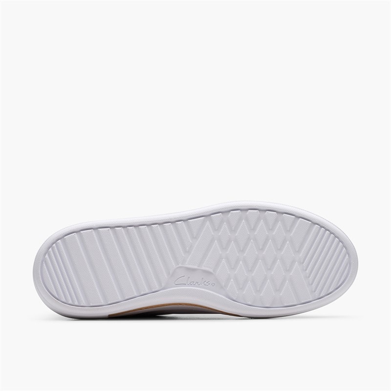 Clarks Womens Hollyhock D-Fit Zip Trainers Silver - Image 2
