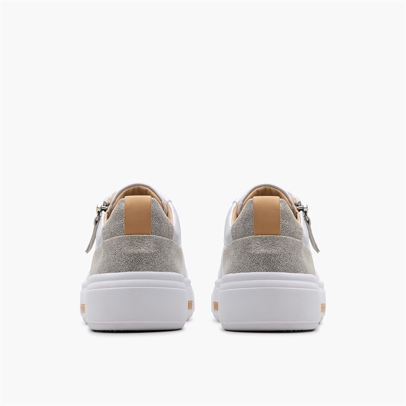 Clarks Womens Hollyhock D-Fit Zip Trainers Silver - Image 3