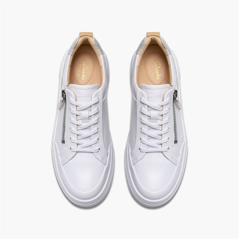 Clarks Womens Hollyhock D-Fit Zip Trainers Silver - Image 4